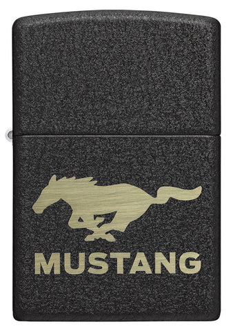 Front shot of Ford® Mustang Black Crackle® Windproof Lighter.