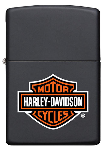 Harley-Davidson Black Matte Windproof Lighter Front View