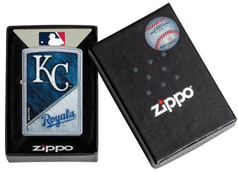 MLB™ Kansas City Royals™ Street Chrome™ Windproof Lighter in its packaging.