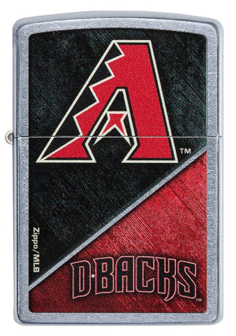 Front shot of MLB™ Arizona Diamondbacks™ Street Chrome™ Windproof Lighter.