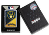 MLB® Milwaukee Brewers™ Street Chrome™ Windproof Lighter in its packaging.