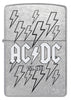 Front view of Zippo AC/DC Design Street Chrome Windproof Lighter.
