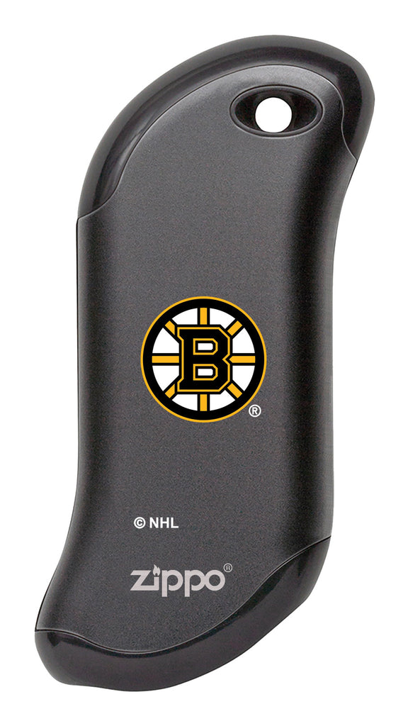 Front shot of NHL Boston Bruins: HeatBank® 9s Black Rechargeable Hand Warmer