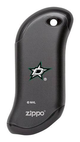 Front shot of NHL Dallas Stars: HeatBank® 9s Black Rechargeable Hand Warmer