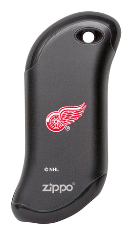 Front shot of NHL Detroit Red Wings: HeatBank® 9s Black Rechargeable Hand Warmer