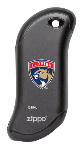Front shot of NHL Florida Panthers: HeatBank® 9s Black Rechargeable Hand Warmer
