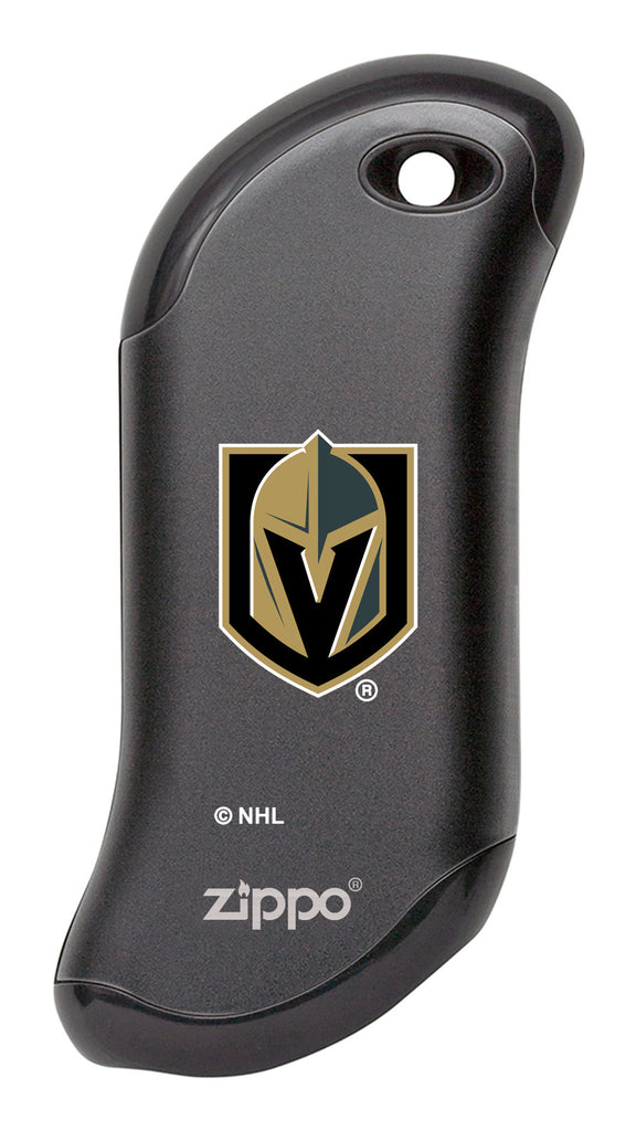 Front shot of NHL Vegas Golden Knights: HeatBank® 9s Black Rechargeable Hand Warmer