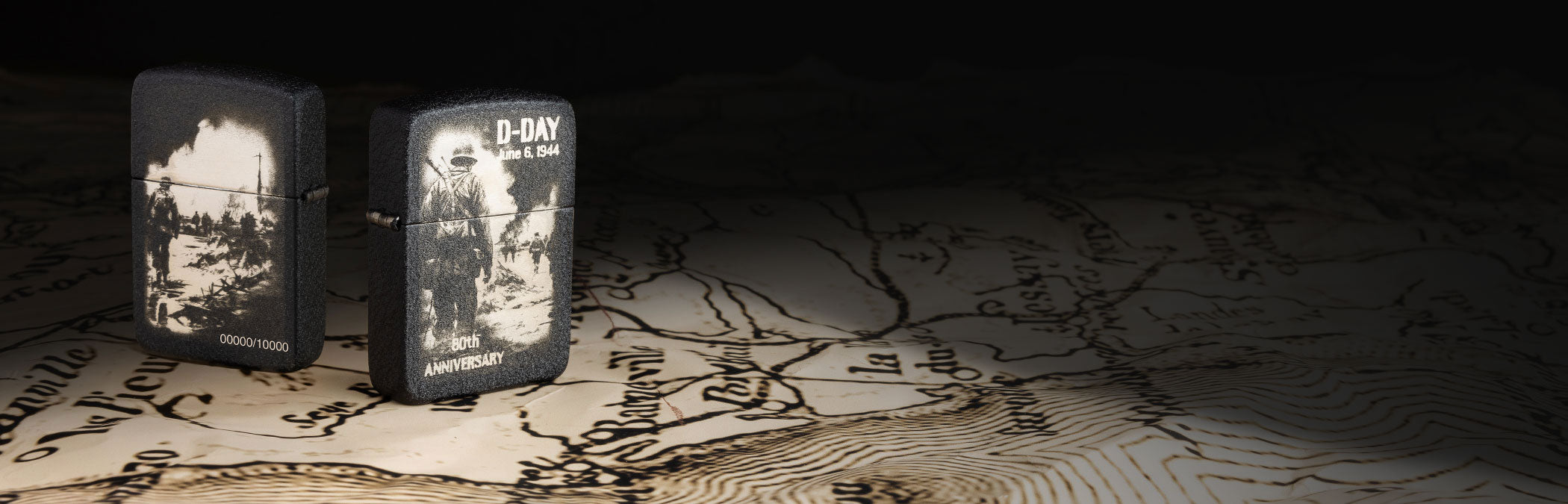 46261 Black Crackle 80th Anniversary D-Day Lighter - Limited Edition