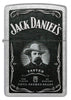 Front shot of Zippo Jack Daniels Street Chrome Windproof Lighter.