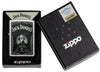 Zippo Jack Daniels Street Chrome Windproof Lighter in its packaging.