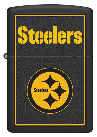 Front shot of NFL Pittsburgh Steelers Windproof Lighter.