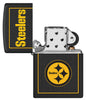 NFL Pittsburgh Steelers Windproof Lighter with its lid open and unlit.