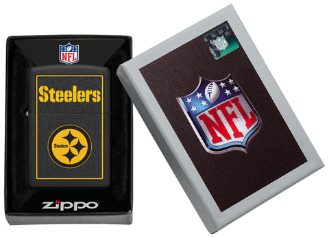 NFL Pittsburgh Steelers Windproof Lighter in its packaging.