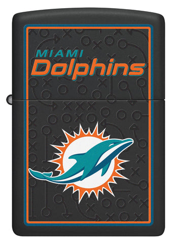 Front shot of NFL Miami Dolphins Windproof Lighter.