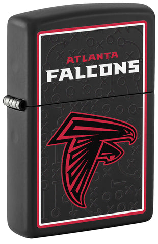 Front shot of NFL Atlanta Falcons Windproof Lighter standing at a 3/4 angle.