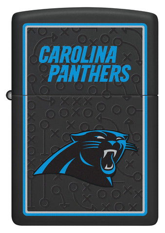 Front shot of NFL Carolina Panthers Windproof Lighter.