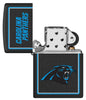NFL Carolina Panthers Windproof Lighter with its lid open and unlit.