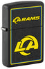 Front shot of NFL Los Angeles Rams Windproof Lighter standing at a 3/4 angle.