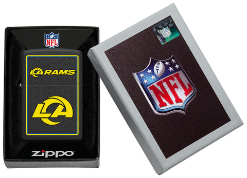 NFL Los Angeles Rams Windproof Lighter in its packaging.