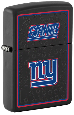 Front shot of NFL New York Giants Windproof Lighter standing at a 3/4 angle.