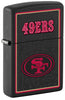 Front shot of NFL San Francisco 49ers Windproof Lighter standing at a 3/4 angle.