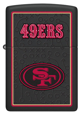 Front shot of NFL San Francisco 49ers Windproof Lighter.