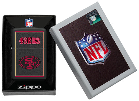 NFL San Francisco 49ers Windproof Lighter in its packaging.