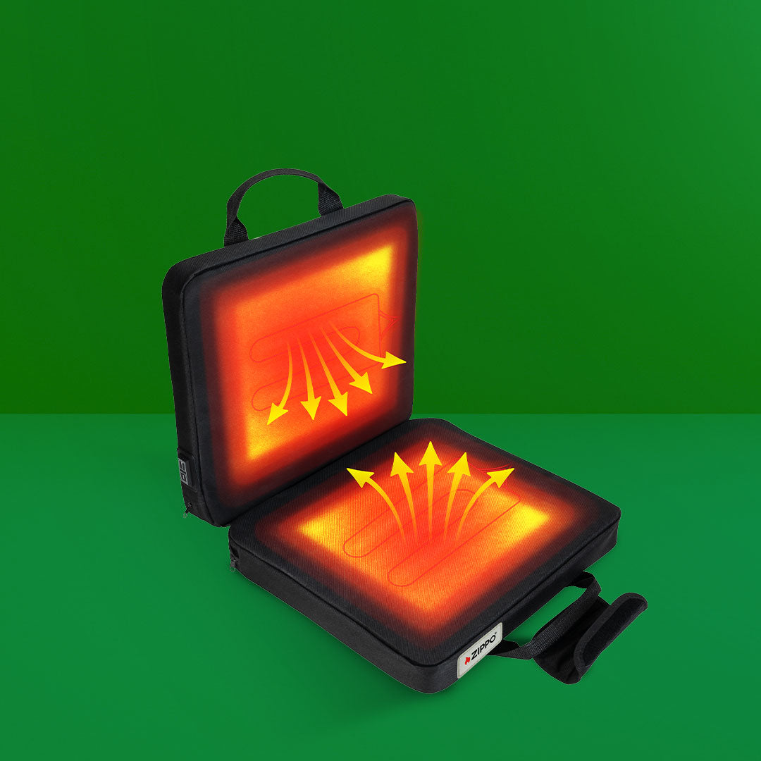 Heated Seat images on green background.