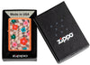 Zippo Wavy Flower Design Orange Matte Windproof Lighter in its packaging.