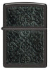 Front view of Zippo Pattern Design High Polish Black Windproof Lighter.