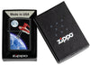 Zippo Earth Mix Design Texture Print Black Matte Windproof Lighter in its packaging.