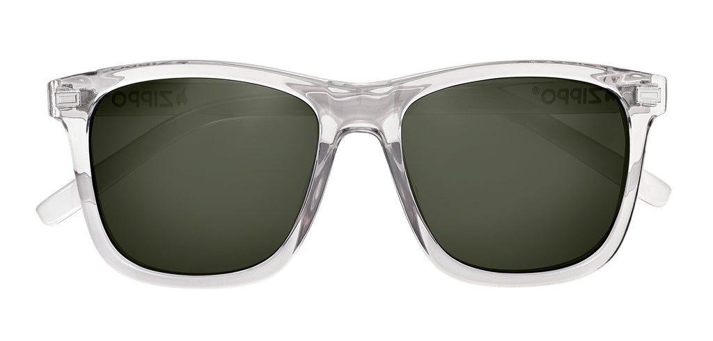 Front shot of Classic Angular Transparent Sunglasses OB63 - Green