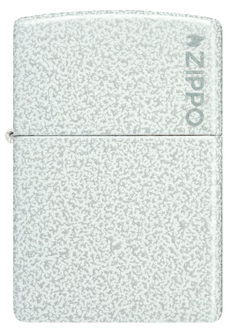 Front view of Zippo Classic Glacier Logo Windproof Lighter.