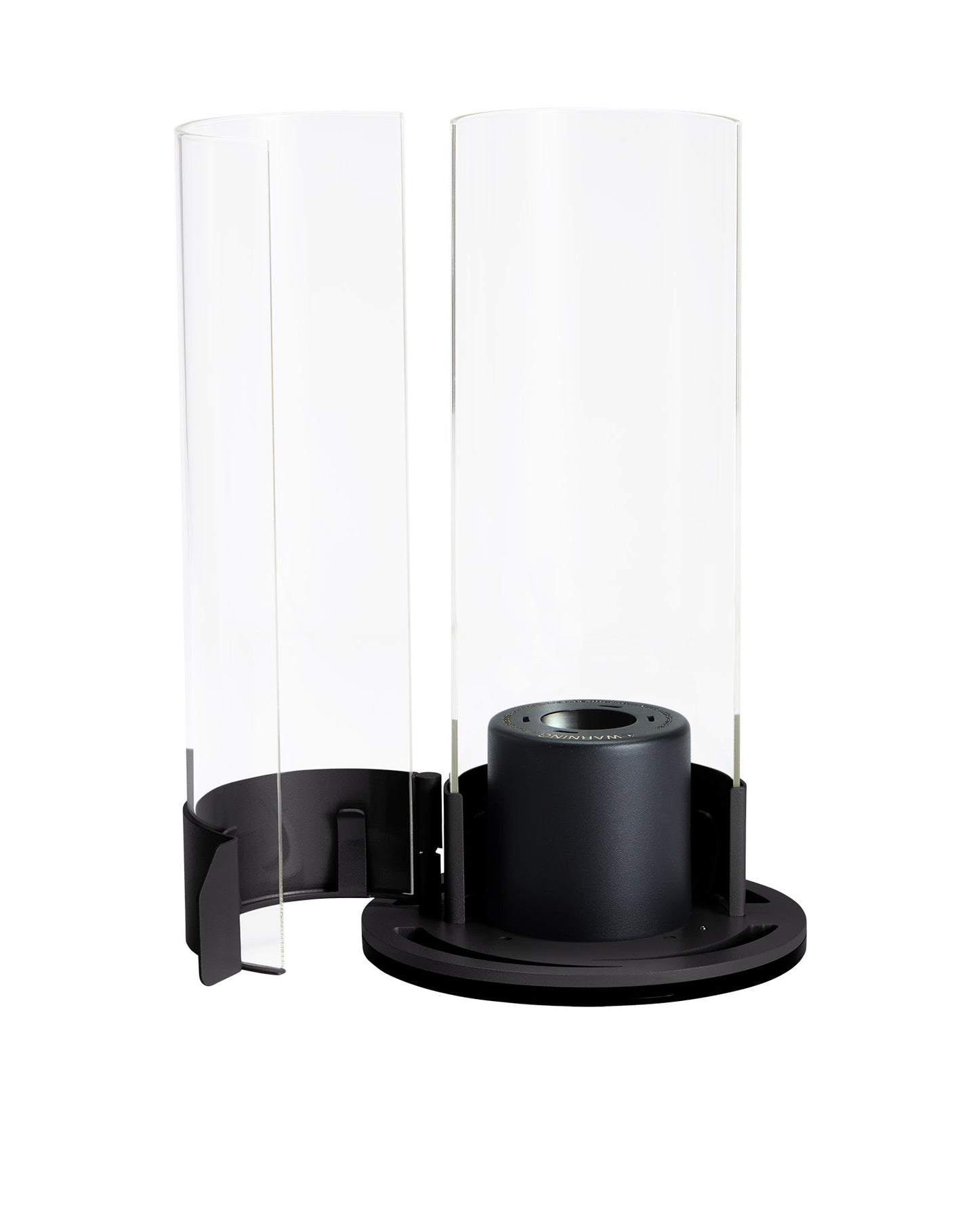Zippo FlameScapesâ„¢ Spiral Fire Feature with hinged door open and unlit.