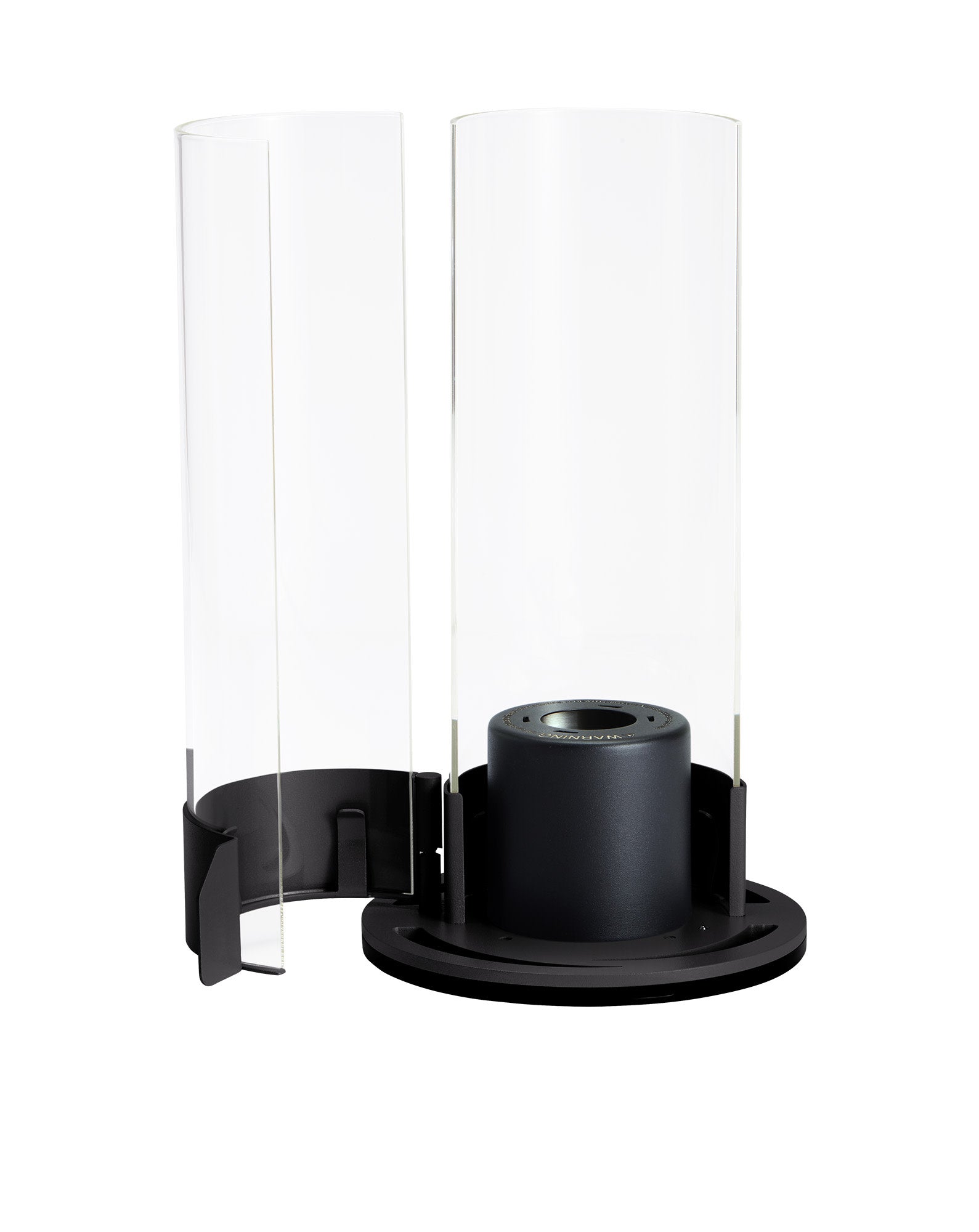 Zippo FlameScapesâ„¢ Spiral Fire Feature with hinged door open and unlit.