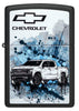 Front shot of Zippo Chevrolet Black Matte Pocket Lighter.