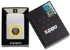 Zippo United States Army® Emblem Satin Chrome Windproof Lighter in its packaging.