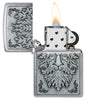 Lifestyle image of Zippo Greenman Emblem Brushed Chrome Windproof Lighter