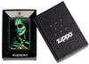 Zippo Glowing Skull Design Black Matte Windproof Lighter in its packaging.