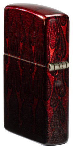 Angled shot of Zippo Harley-Davidson® 540 Tumbled Brass Windproof Lighter showing the back and hinge side of the lighter.