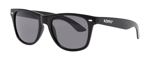 Front angled shot of Zippo Classic Sunglasses OB02 Black/Smoke Grey