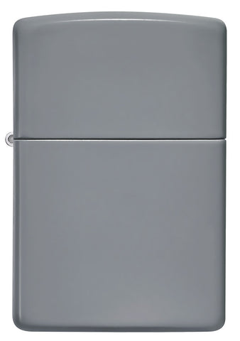 Front of Flat Grey Windproof Lighter