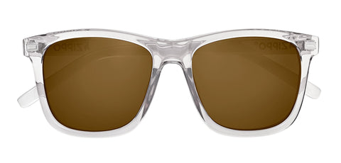 Front shot of Classic Angular Transparent Sunglasses OB63 - Brown