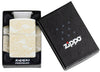 Zippo Waves Design White Matte Pocket Lighter in its packaging.