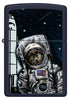 Front shot of Zippo Space Kitten Navy Matte Windproof Lighter.