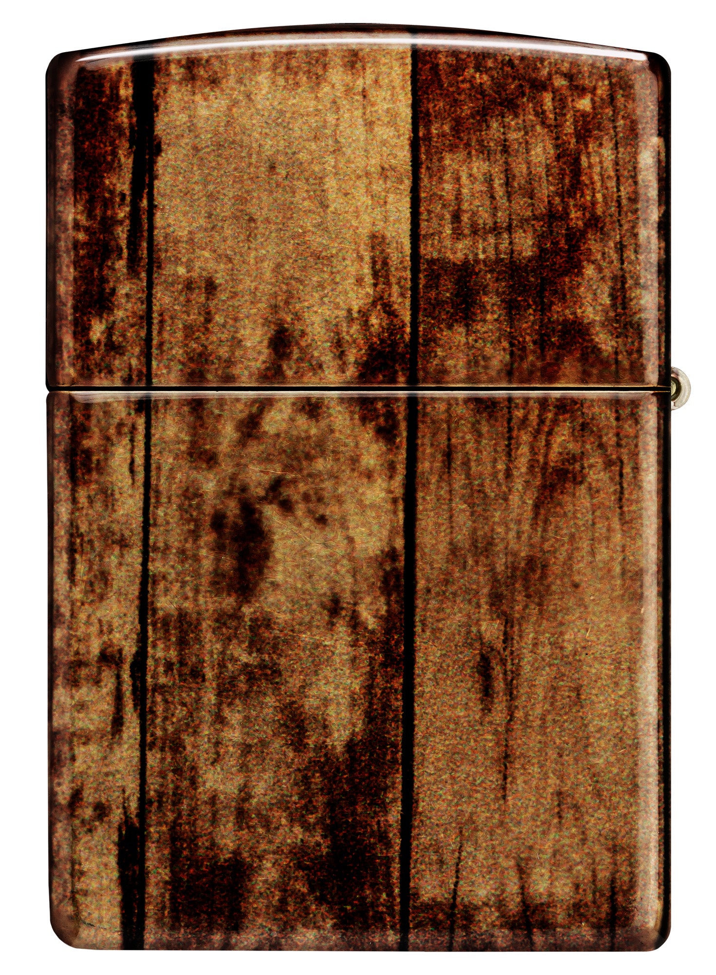 Back view of Zippo Jack Daniel'sÂ® Barrel Design 540 Tumbled Brass Windproof Lighter.