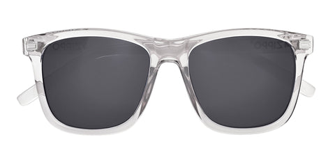 Front shot of Classic Angular Transparent Sunglasses OB63 - Dark Grey