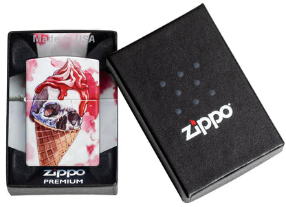 Zippo I Scream Cone Design 540 Matte Windproof Lighter in its packaging.