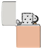 Zippo Bimetal (Copper Bottom) Windproof Lighter with its lid open and unlit.