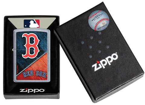 MLB® Boston Red Sox™ Street Chrome™ Windproof Lighter in its packaging.